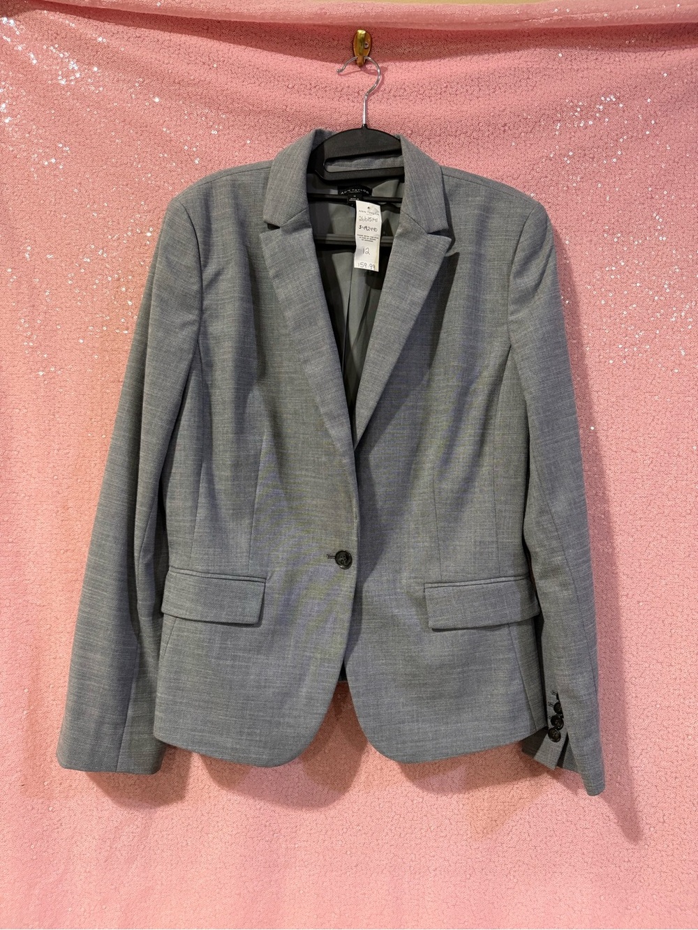 Ann Taylor Gray Single-Button Tailored Blazer K10